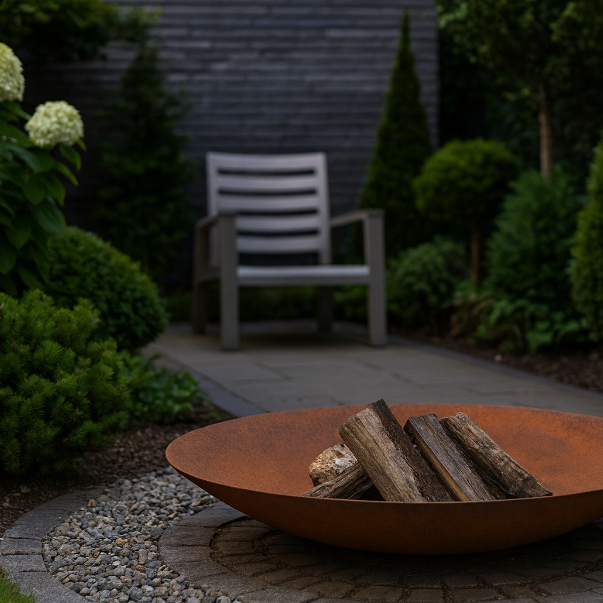 Feuerschale aus Cortenstahl FLAMO D 80 cm