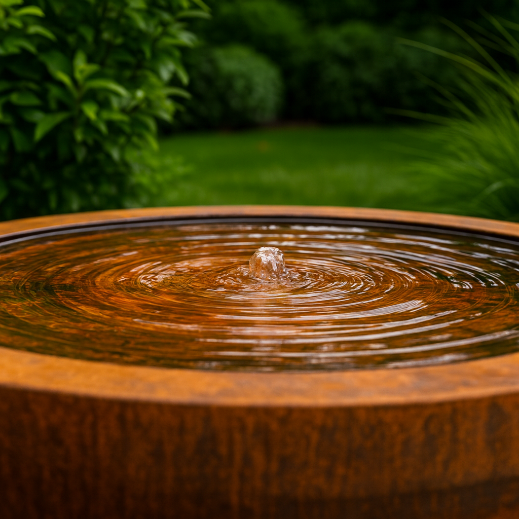 SOLENA Wassertisch aus Cortenstahl, 100 x 50 cm