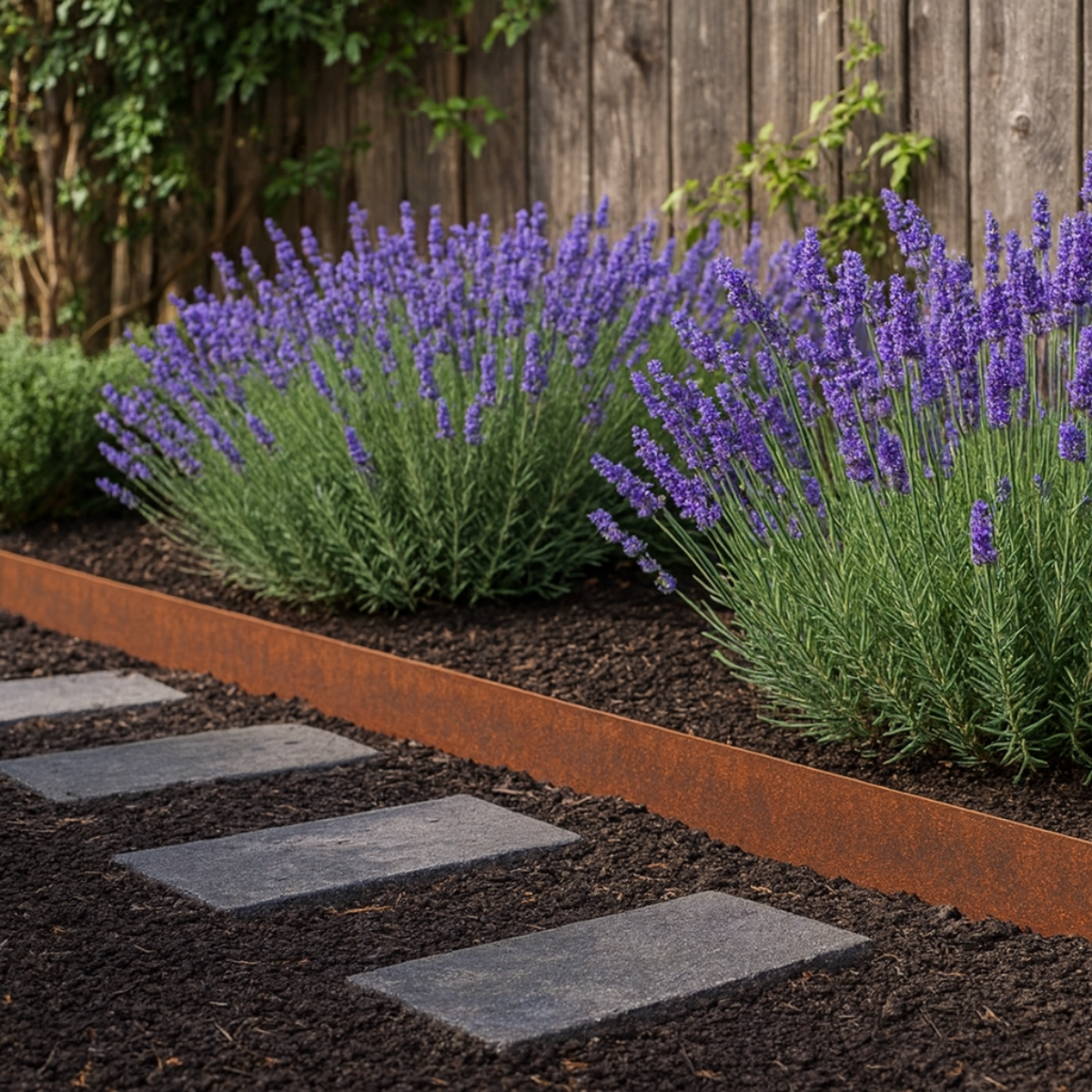 Kantenschutzleiste aus Cortenstahl BORDURA 200 x 25 cm