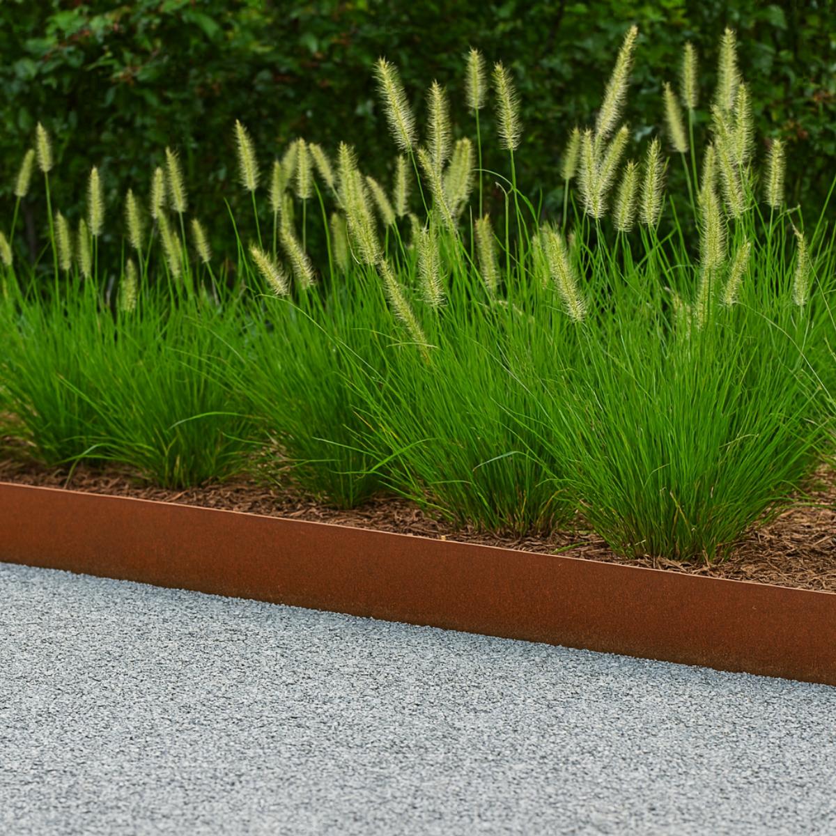 Kantenschutzleiste aus Cortenstahl BORDURA 100 x 25 cm