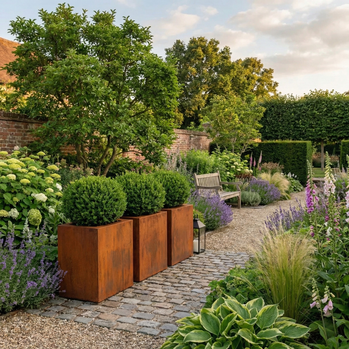 Pflanzkübel CORTEA aus Cortenstahl, 100 x 40 x 80 cm