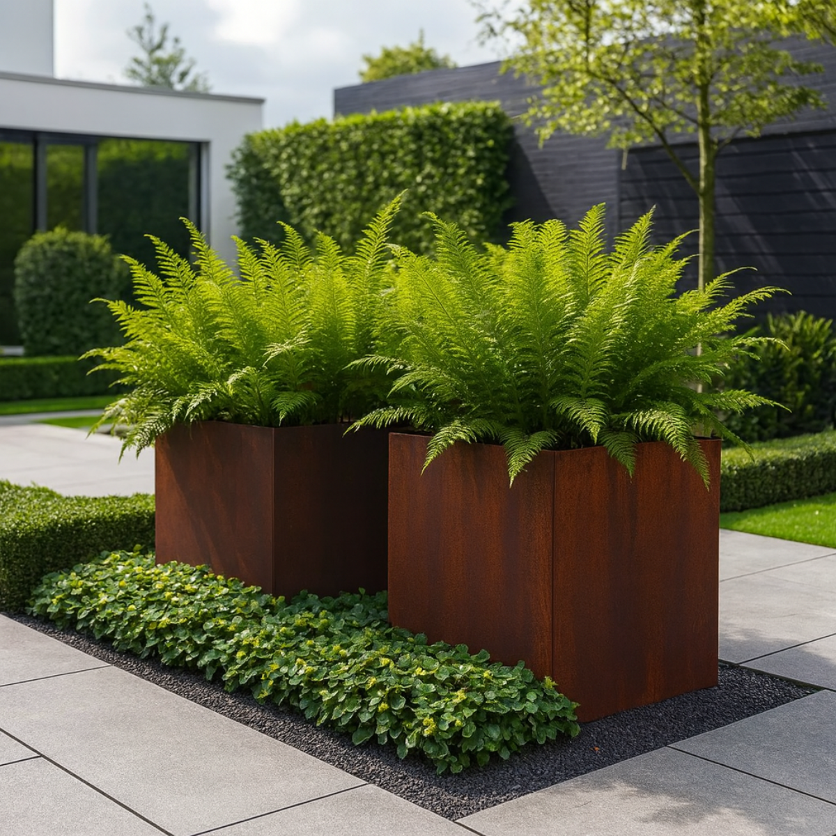 Pflanzkübel CORTEA aus Cortenstahl, 60 x 60 x 60 cm