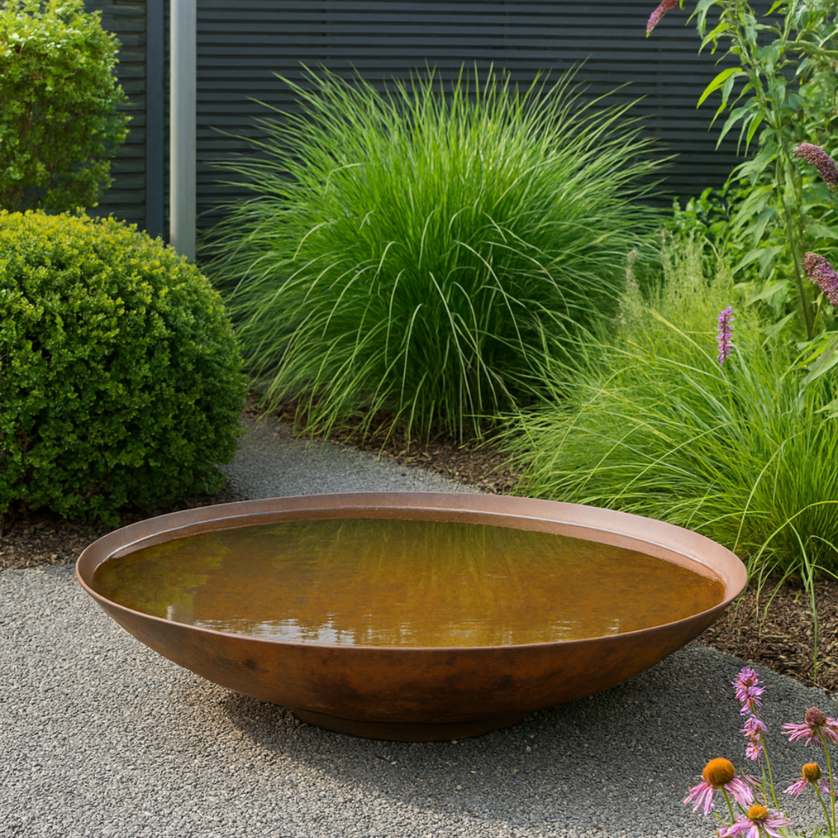 Wassernapf aus Cortenstahl VELLUM D 100 cm