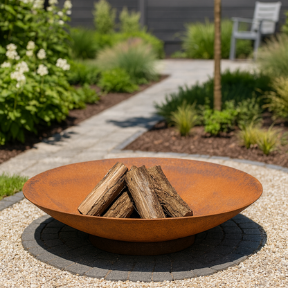 Feuerschale aus Cortenstahl FLAMO D 80 cm