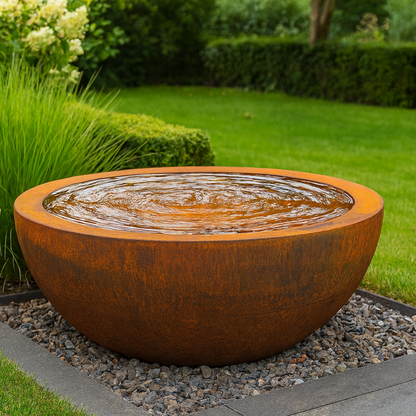 SOLENA Wassertisch aus Cortenstahl, 100 x 50 cm