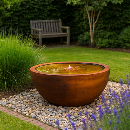 SOLENA Wassertisch aus Cortenstahl, 100 x 50 cm