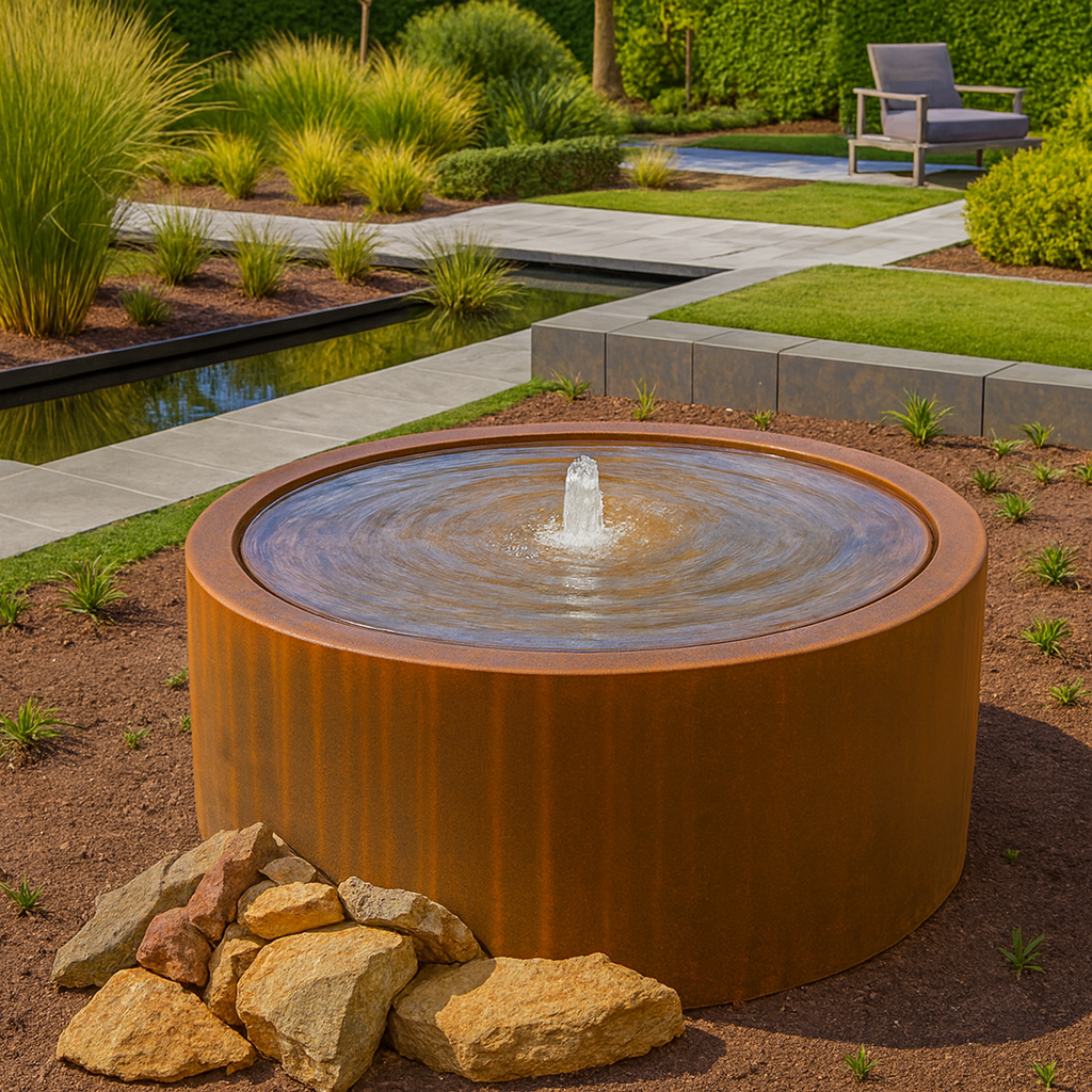 Wassertisch aus Cortenstahl VOLTIS 100 x 40 cm