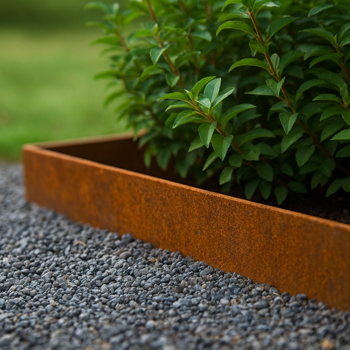 Kantenschutzleiste aus Cortenstahl BORDURA 100 x 15 cm