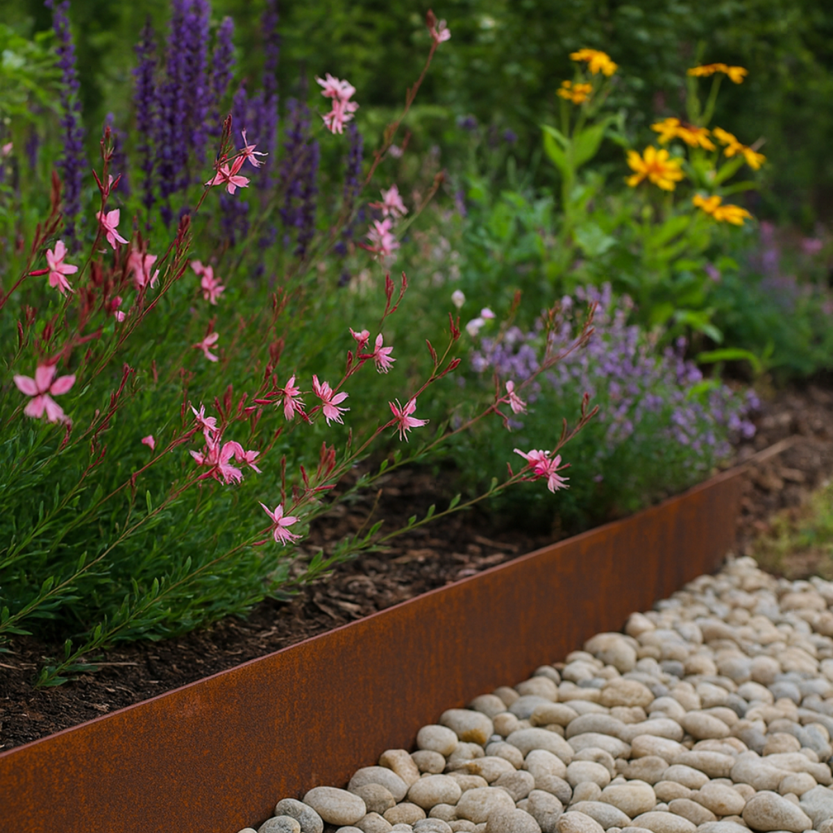 Kantenschutzleiste aus Cortenstahl BORDURA 200 x 25 cm