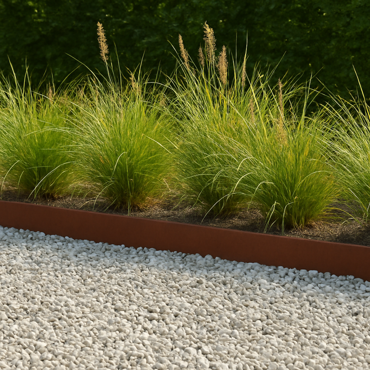 Kantenschutzleiste aus Cortenstahl BORDURA 100 x 15 cm