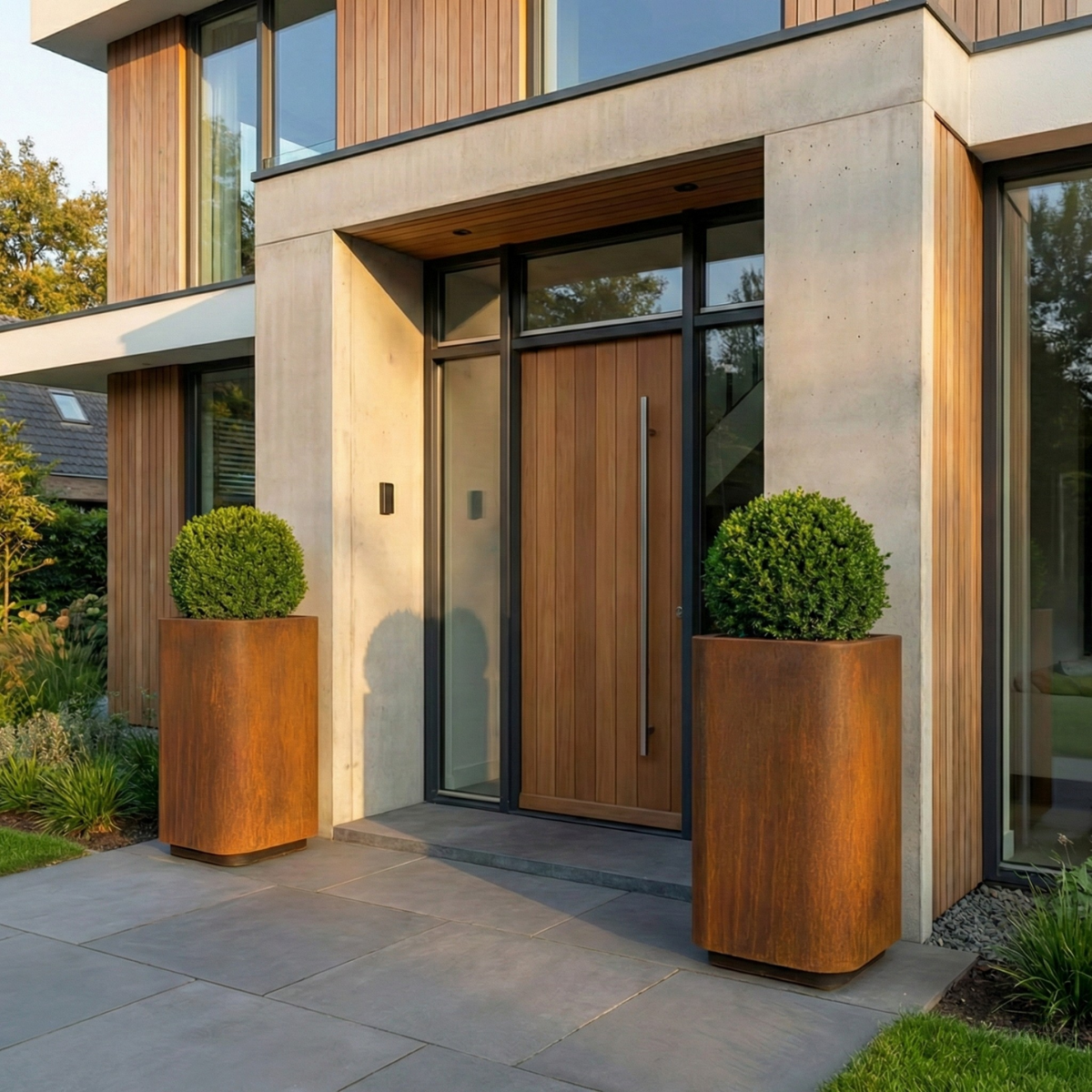 Pflanzkübel FORMA aus Cortenstahl, 50 x 50 x 80 cm