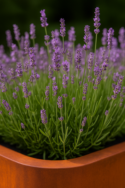 Pflanzkübel FORMA aus Cortenstahl, 100 x 100 x 40 cm