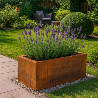 Pflanzkübel CORTEA aus Cortenstahl, 80 x 40 x 40 cm