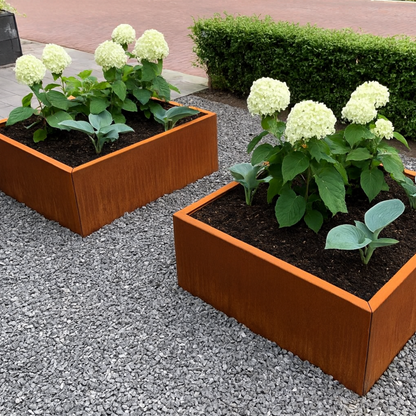 Pflanzkübel CORTEA aus Cortenstahl, 80 x 80 x 40 cm