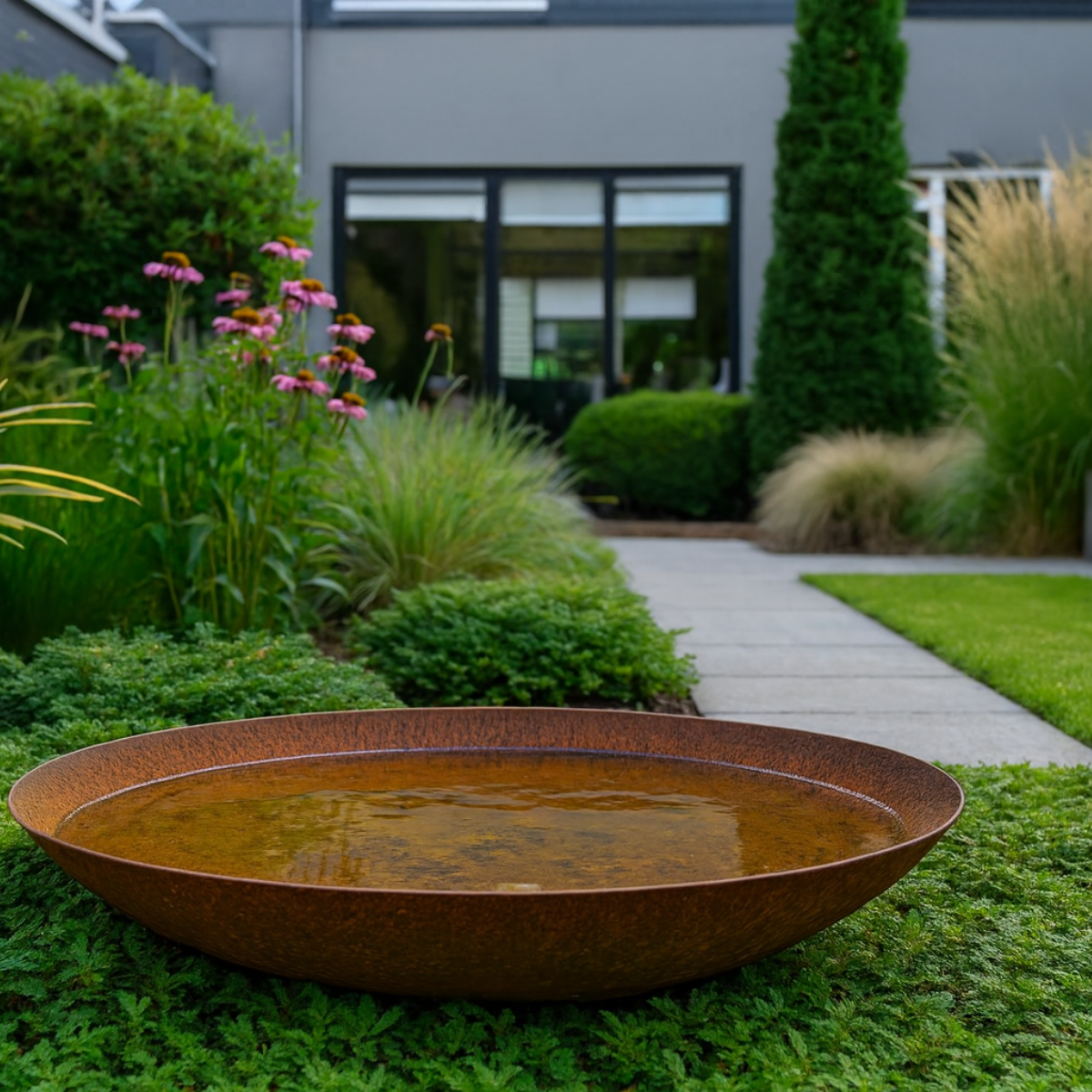 Wassernapf aus Cortenstahl VELLUM D 60 cm