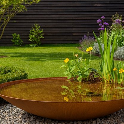 Wassernapf aus Cortenstahl VELLUM D 60 cm