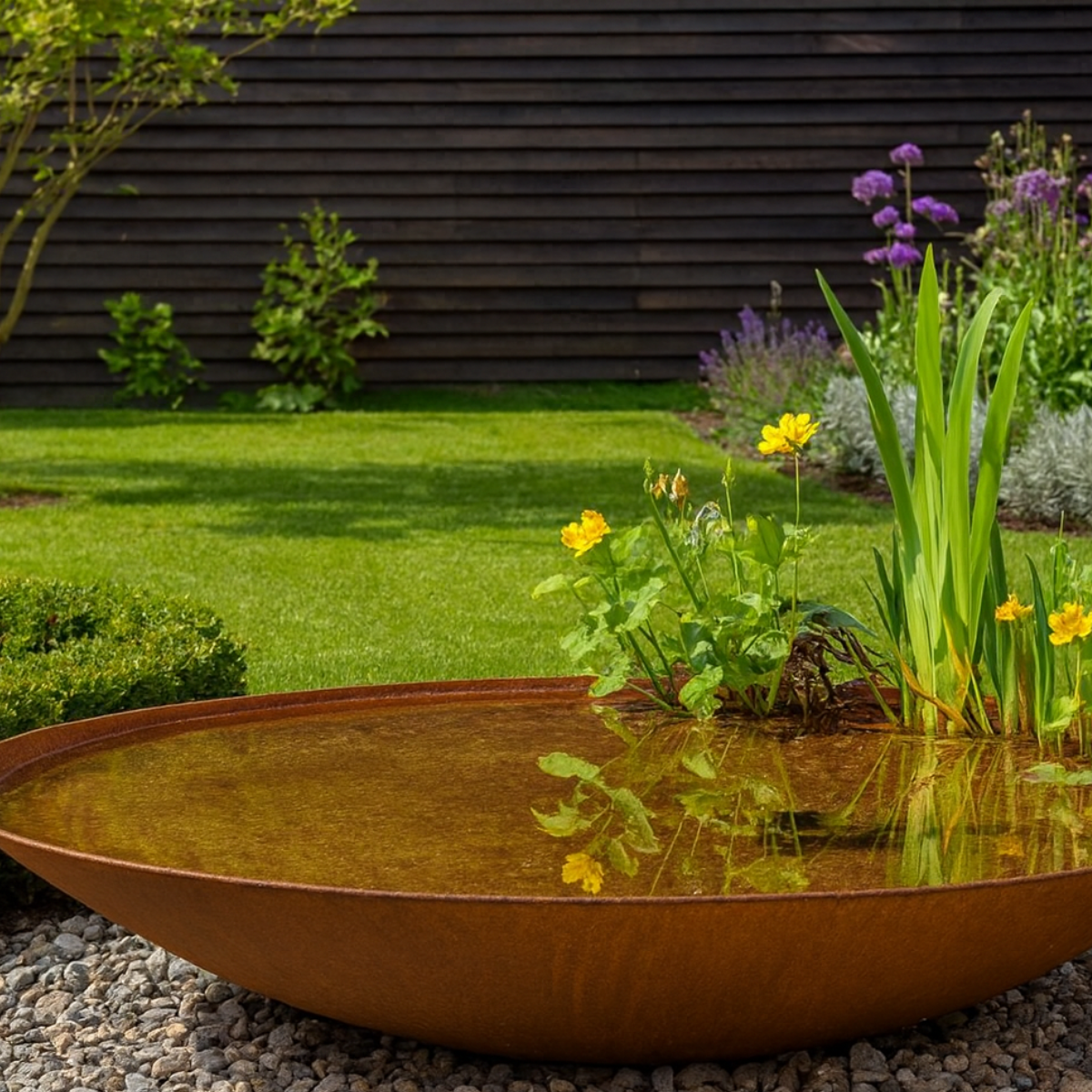 Wassernapf aus Cortenstahl VELLUM D 80 cm