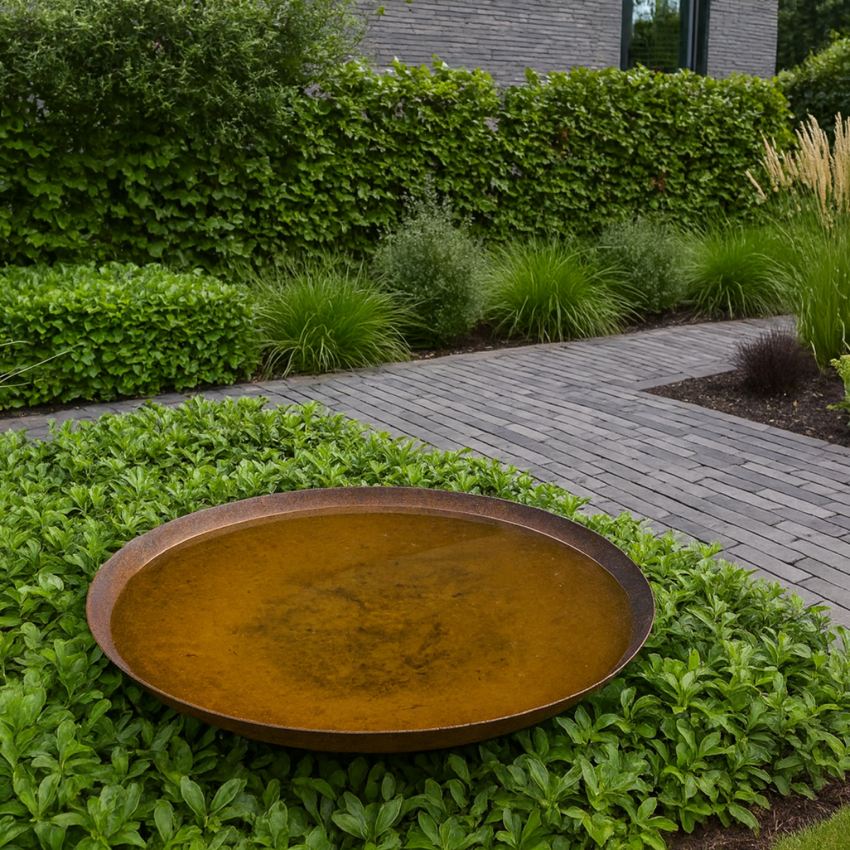 Wassernapf aus Cortenstahl VELLUM D 80 cm